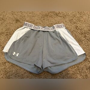 Under Armour Women's Gray and White Shorts